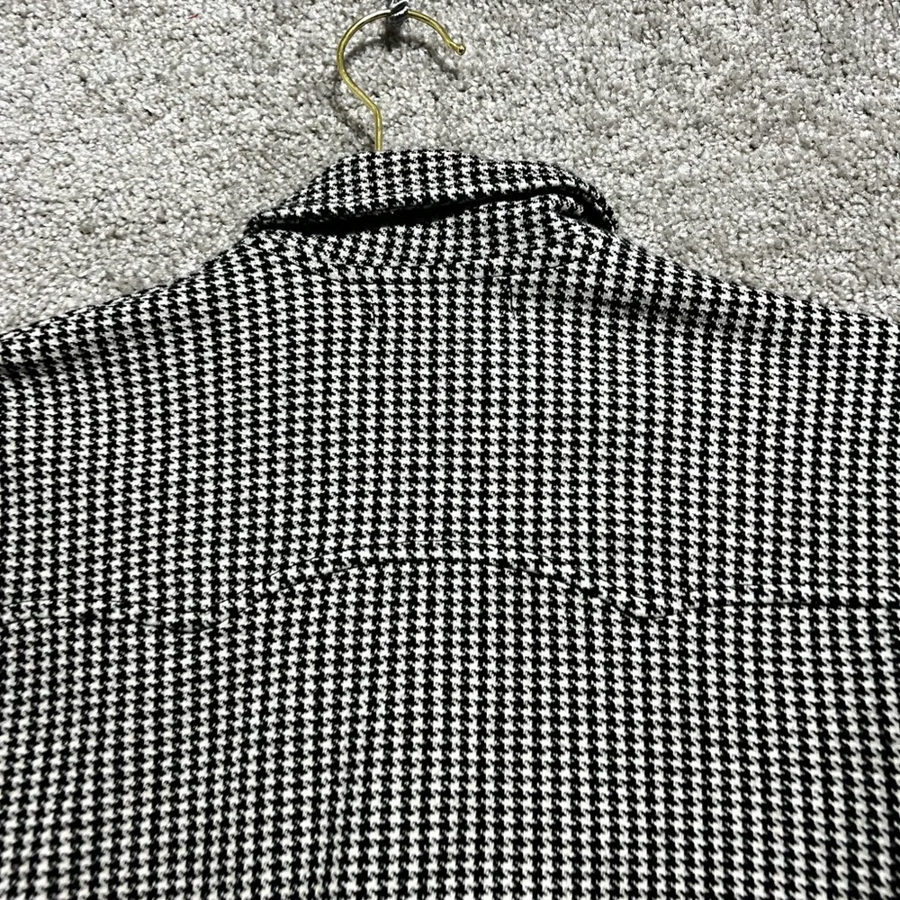 Zara Kids Houndstooth Bomber Jacket Black and White Girls Size 6 *flaw